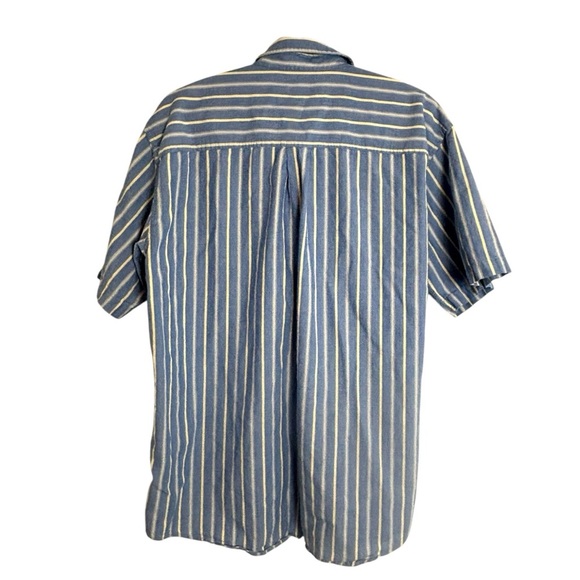 L.L. Bean Shirt Men's Size Large Blue & White Stripped Button Up - Picture 5 of 5